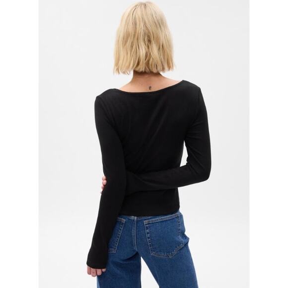 Gap Modern Long Sleeve Corset Top Womens Black Small T Shirt Tee Blouse Goth EUC - Picture 16 of 16